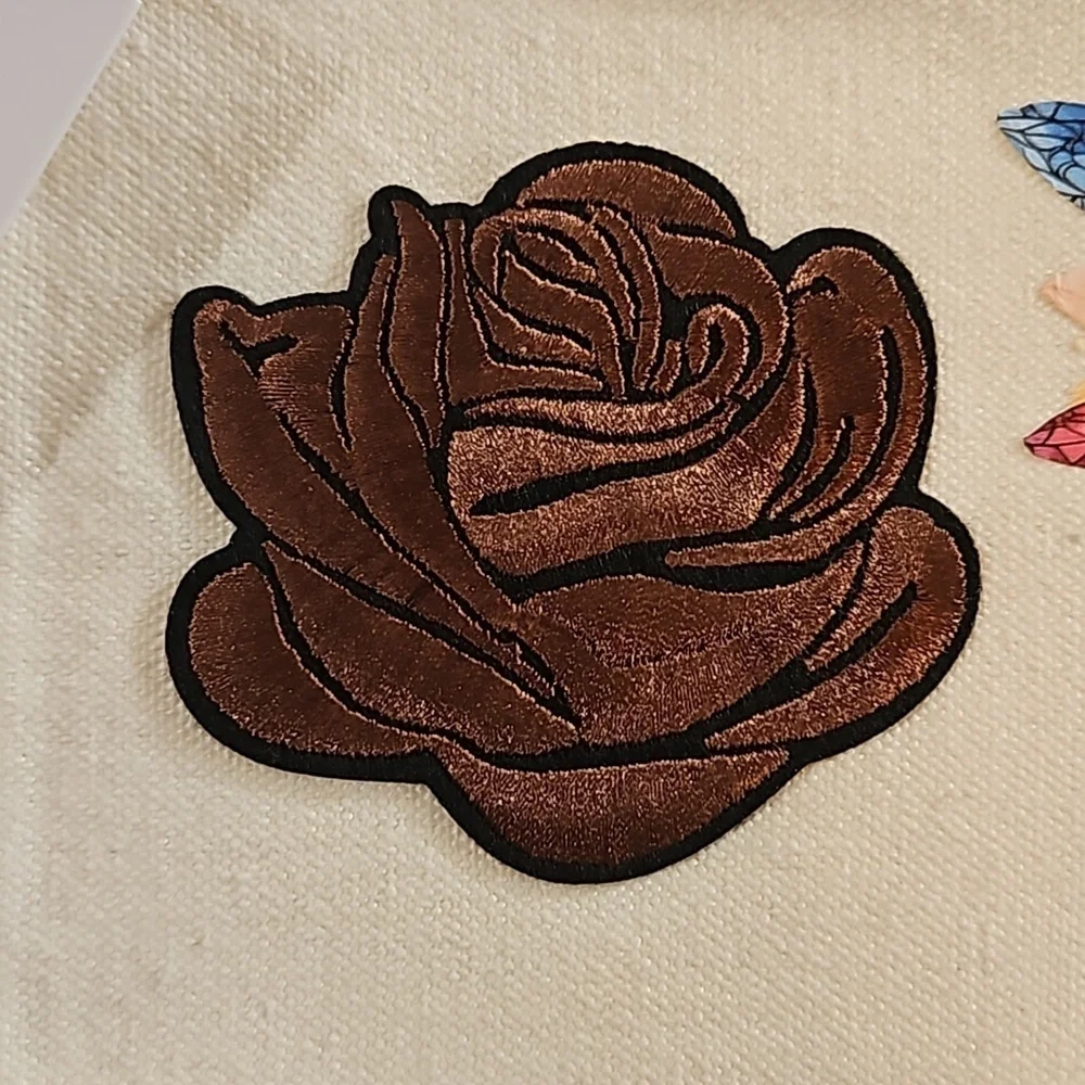 Hand Crafted makeup bag Canvas Pencil case Iron applique Handmade Travel purse